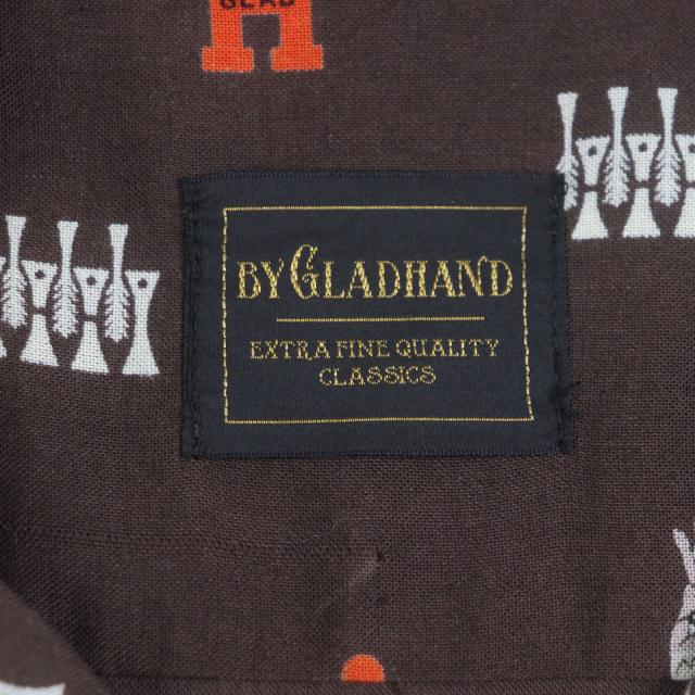 美品▼BY GLAD HAND バイグラッドハンド BYGH-22SS-07/09 YEAR BOOKS 総柄 長袖シャツ ショートパンツ セットアップ M 正規品 メンズ