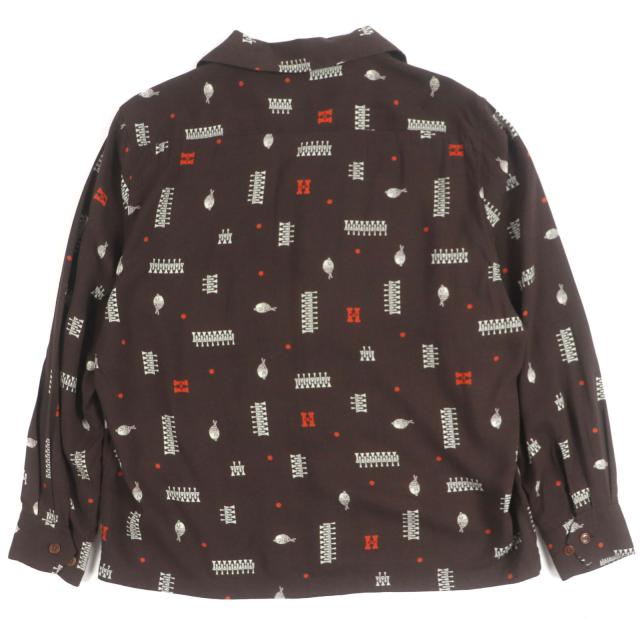 美品▼BY GLAD HAND バイグラッドハンド BYGH-22SS-07/09 YEAR BOOKS 総柄 長袖シャツ ショートパンツ セットアップ M 正規品 メンズ