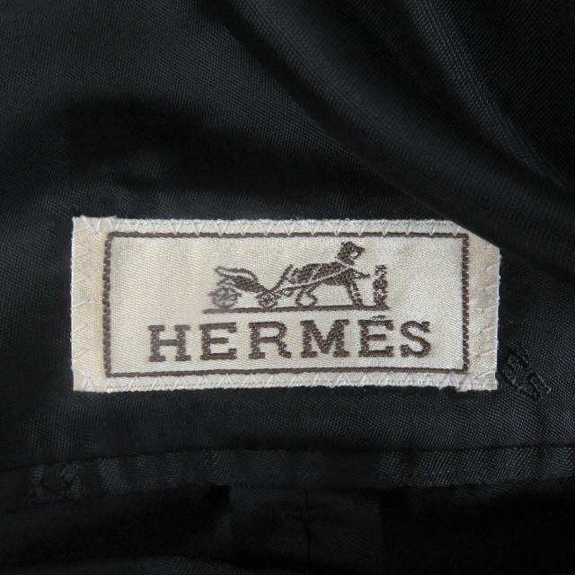 未使用品□HERMES エルメス 19AW カシミヤ100％ ランウェイ着用 ドラゴンボタン ラムレザー使用 ダブル チェスターコート マリン 52 伊製_6
