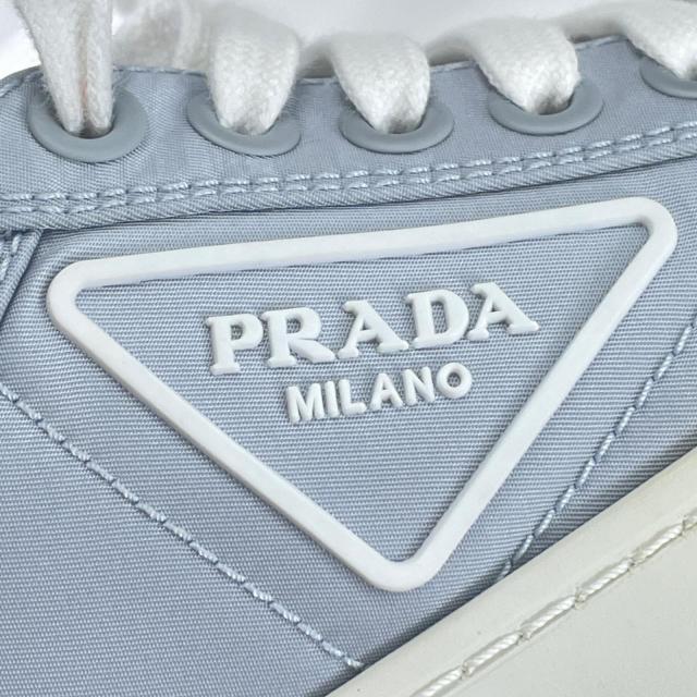 美品▲PRADA プラダ 1E260M Re-Nylon ダブルホイール トライアングルロゴ スニーカー ブルー 35.5 保存袋付き イタリア製 レディース_7