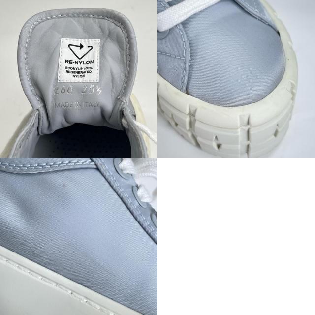 美品▲PRADA プラダ 1E260M Re-Nylon ダブルホイール トライアングルロゴ スニーカー ブルー 35.5 保存袋付き イタリア製 レディース_9