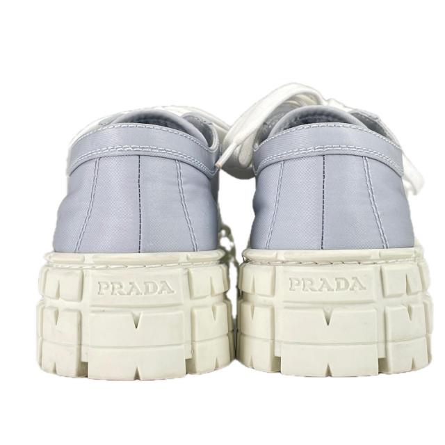 美品▲PRADA プラダ 1E260M Re-Nylon ダブルホイール トライアングルロゴ スニーカー ブルー 35.5 保存袋付き イタリア製 レディース_3