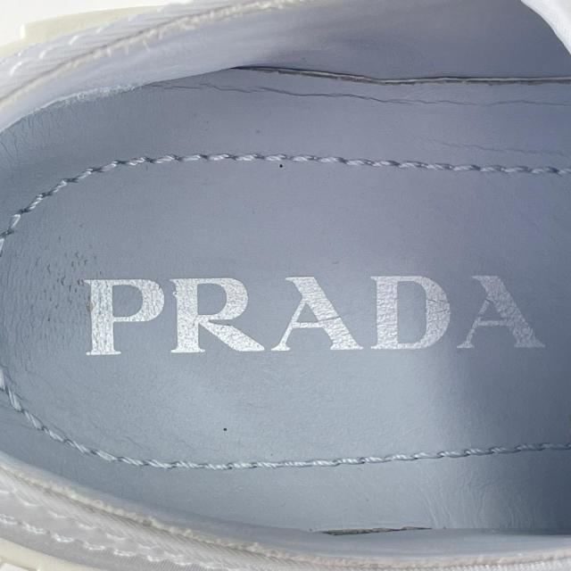 美品▲PRADA プラダ 1E260M Re-Nylon ダブルホイール トライアングルロゴ スニーカー ブルー 35.5 保存袋付き イタリア製 レディース_8