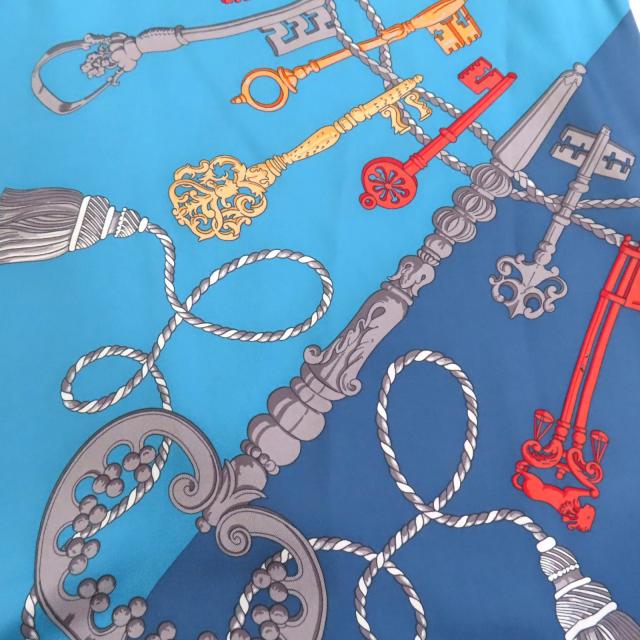 極美品◇HERMES エルメス 86-7720 ツイルレーヌ シルク LES CLES レ・クレ Vネック ノースリーブ ニット 36 仏製 正規品 レディース 極美品◇HERMES エルメス 86-7720 ツイルレーヌ シルク LES CLES レ