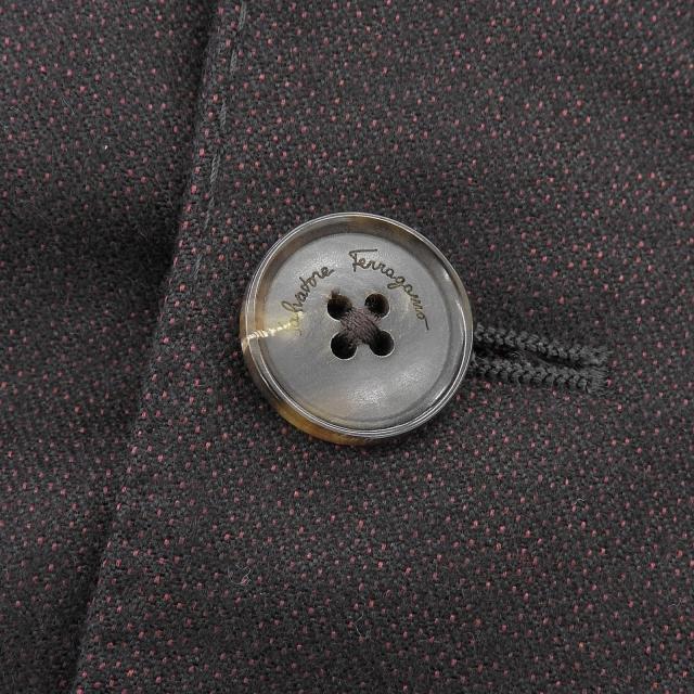 極美品▲Salvatore Ferragamo サルヴァトーレフェラガモ カシミヤ シルク混 シングル テーラードジャケット ブラウン 46　正規品 メンズ_4