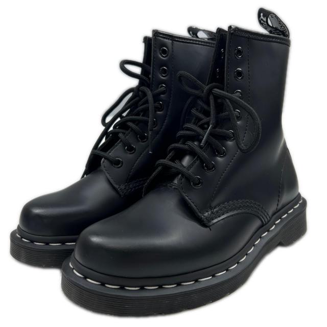 未使用品▲Dr.Martens ドクターマーチン 1460 ホワイトステッチ 8 ホール レザーブーツ ショートブーツ ブラック UK4 レディース