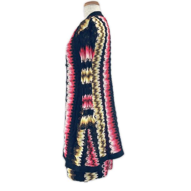 未使用品▲Missoni ミッソーニ シルク混 ロングカーディガン ワンピース 2点セット アンサンブル マルチ 38 イタリア製 正規品 レディース 未使用品△Missoni ミッソーニ シルク混 ロングカーディガン