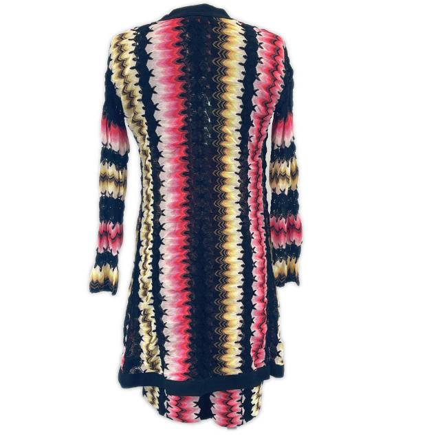 未使用品▲Missoni ミッソーニ シルク混 ロングカーディガン ワンピース 2点セット アンサンブル マルチ 38 伊製 正規品 レディース_1