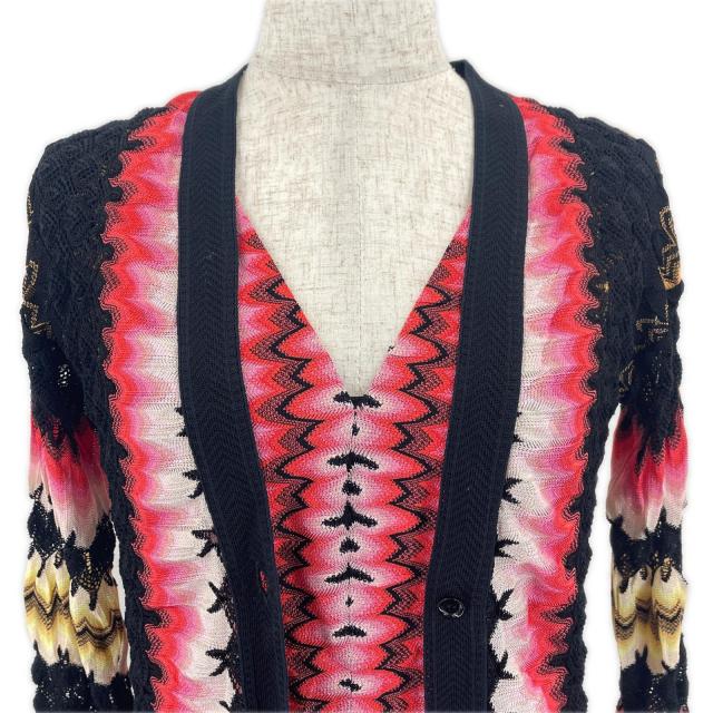 未使用品▲Missoni ミッソーニ シルク混 ロングカーディガン ワンピース 2点セット アンサンブル マルチ 38 イタリア製 正規品 レディース 未使用品△Missoni ミッソーニ シルク混 ロングカーディガン