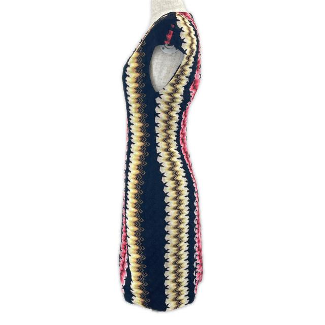 未使用品▲Missoni ミッソーニ シルク混 ロングカーディガン ワンピース 2点セット アンサンブル マルチ 38 伊製 正規品 レディース_5