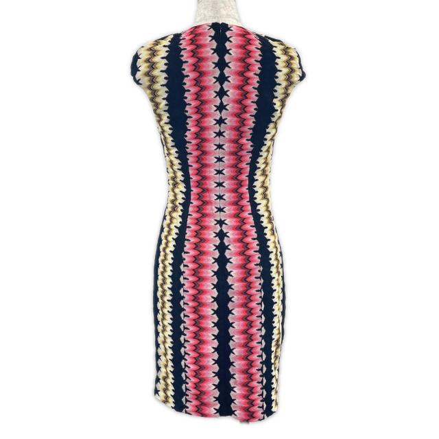 未使用品▲Missoni ミッソーニ シルク混 ロングカーディガン ワンピース 2点セット アンサンブル マルチ 38 伊製 正規品 レディース_6