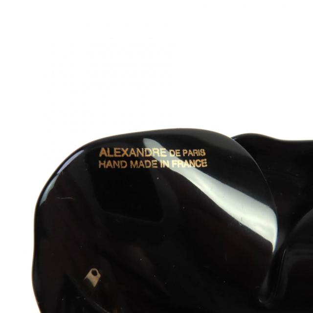 極美品★ALEXANDRE DE PARIS アレクサンドル ドゥ パリ カメリア ビジュー付 レースプリント バレッタ ホワイト ブラック フランス製_8