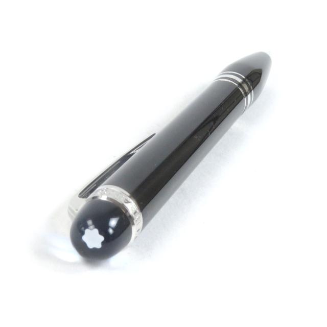極美品□MONTBLANC モンブラン 132509 スターウォーカーホワイトスター ツイスト式 ボールペン ブラック シルバー ドイツ製 筆記確認済み_3