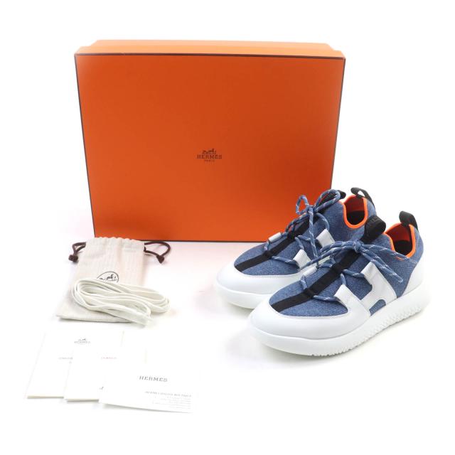 極美品☆HERMES エルメス デュエル ロゴデザイン レースアップ レザー