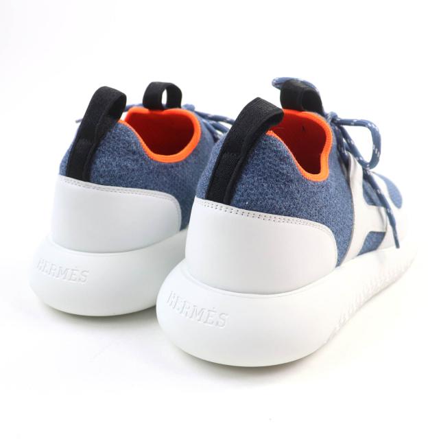 極美品☆HERMES エルメス デュエル ロゴデザイン レースアップ レザー