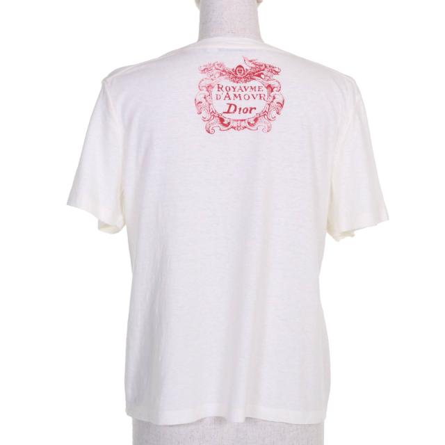 極美品◇Christian Dior クリスチャンディオール 153T12DA454 コットン リネン Royaume d’Amour 半袖Ｔシャツ L 伊製 正規品 レディース_2