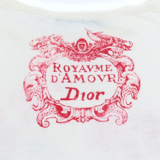 極美品◇Christian Dior クリスチャンディオール 153T12DA454 コットン リネン Royaume d’Amour 半袖Ｔシャツ L 伊製 正規品 レディース_5
