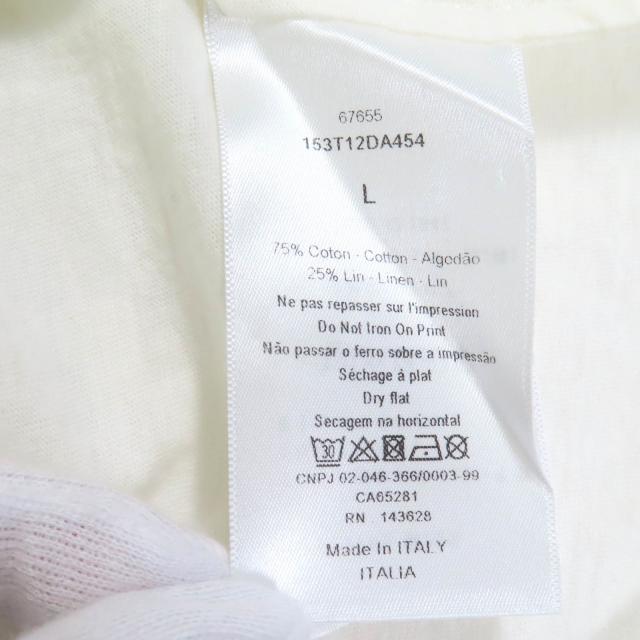 極美品◇Christian Dior クリスチャンディオール 153T12DA454 コットン リネン Royaume d’Amour 半袖Ｔシャツ L 伊製 正規品 レディース_7