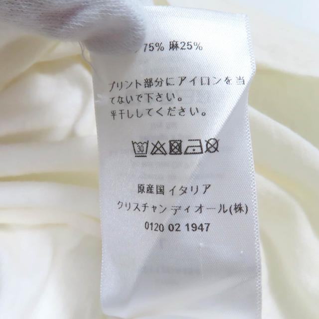 極美品◇Christian Dior クリスチャンディオール 153T12DA454 コットン リネン Royaume d’Amour 半袖Ｔシャツ L 伊製 正規品 レディース_8