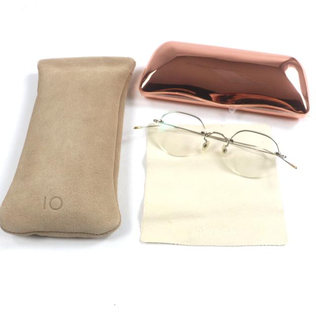極美品▼10 eyevan テン アイヴァン no.6 2 44-1G ツルK18 ツーポイント ハーフリム ボストン メガネ 眼鏡 44□23-145 度入 総重量12.13g