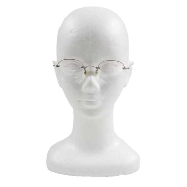 極美品▼10 eyevan テン アイヴァン no.6 2 44-1G ツルK18 ツーポイント ハーフリム ボストン メガネ 眼鏡 44□23-145 度入 総重量12.13g