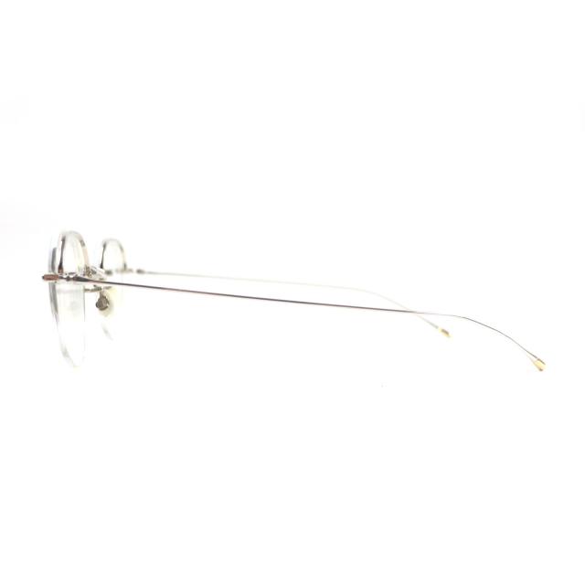 極美品▼10 eyevan テン アイヴァン no.6 2 44-1G ツルK18 ツーポイント ハーフリム ボストン メガネ 眼鏡 44□23-145 度入 総重量12.13g
