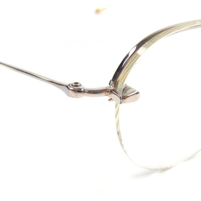 極美品▼10 eyevan テン アイヴァン no.6 2 44-1G ツルK18 ツーポイント ハーフリム ボストン メガネ 眼鏡 44□23-145 度入 総重量12.13g