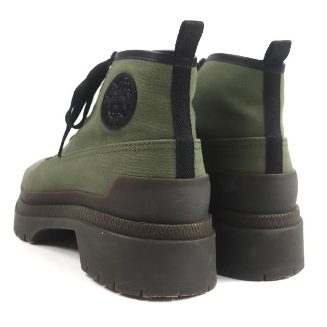 エルメスメンズスニーカー26.5ショートブーツ　キャンパスレザーHカーキグリーン エルメスメンズスニーカー26.5ショートブーツキャンパスレザーHカーキ