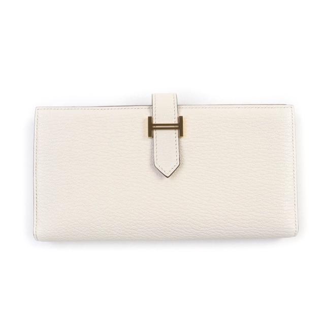 極美品★HERMES エルメス ベアンスフレ ナタ シェーブル ゴールド金具 長財布 ロングウォレット U刻印 箱付 フランス製 レディース