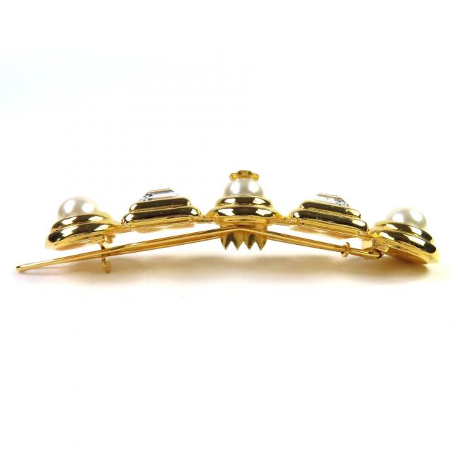 極美品△CHANEL シャネル B20K ココマーク パール ビジュー バレッタ ヘアクリップ ヘアアクセサリー ゴールド 箱 保存袋付き イタリア製_2