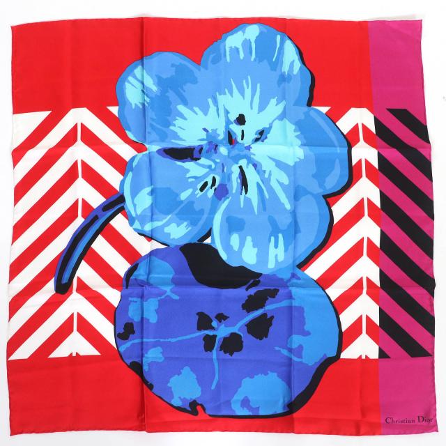 未使用品△Christian Dior クリスチャンディオール 22SS 22FLP070I615 D-Flower pop Dフラワー ポップ シルク100％ 花柄 スカーフ 正規品