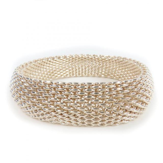 極美品☆TIFFANY&Co. ティファニー サマセット バングル 925 ブレスレット シルバー 箱・保存袋付き 重量56.1g レディース_2