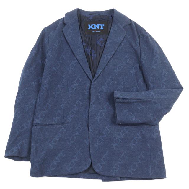 美品○KITON キートン UGS0101K06S4203000 コットン100% ロゴ総柄 比翼仕立て シングル テーラードジャケット 50 R08 正規品 メンズ