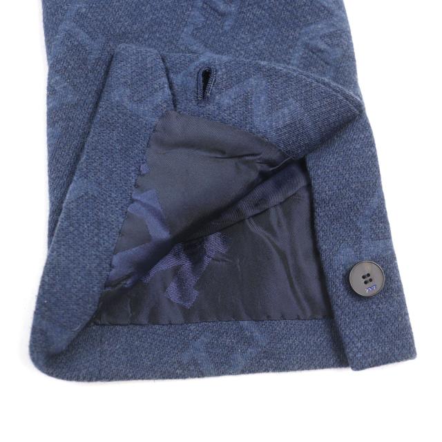 美品○KITON キートン UGS0101K06S4203000 コットン100% ロゴ総柄 比翼仕立て シングル テーラードジャケット 50 R08 正規品 メンズ_5