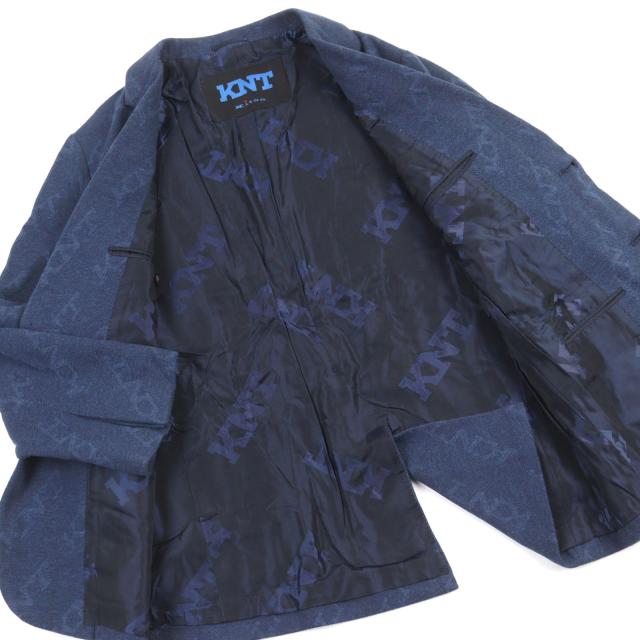 美品○KITON キートン UGS0101K06S4203000 コットン100% ロゴ総柄 比翼仕立て シングル テーラードジャケット 50 R08 正規品 メンズ_2