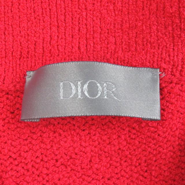 極美品□DIOR ERL ディオール オム イーアールエル 23SS 313M831AT498 ウサギ 半袖ニットポロシャツ レッド XS イタリア製 正規品 メンズ_6
