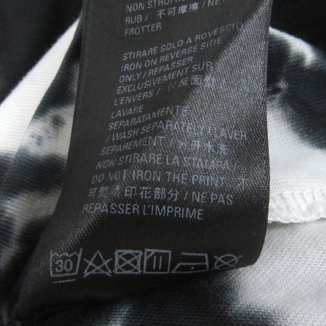 極美品□BALENCIAGA バレンシアガ 684155 タイダイ柄 クラックロゴプリント オーバーサイズ 半袖Ｔシャツ ホワイト ブラック XS 正規品_9