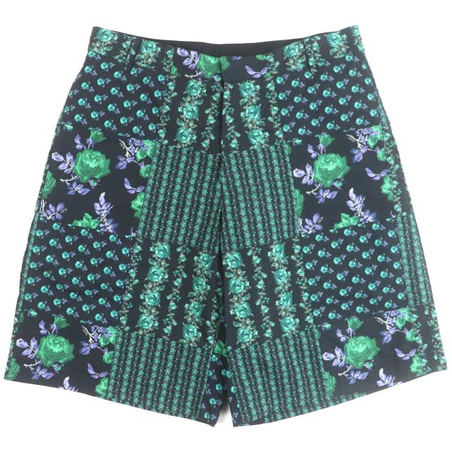 極美品▼DIOR ディオール オム 293C170A5680 フローラルプリント ハーフパンツ ショートパンツ ブラック グリーン 48 伊製 正規品 メンズ