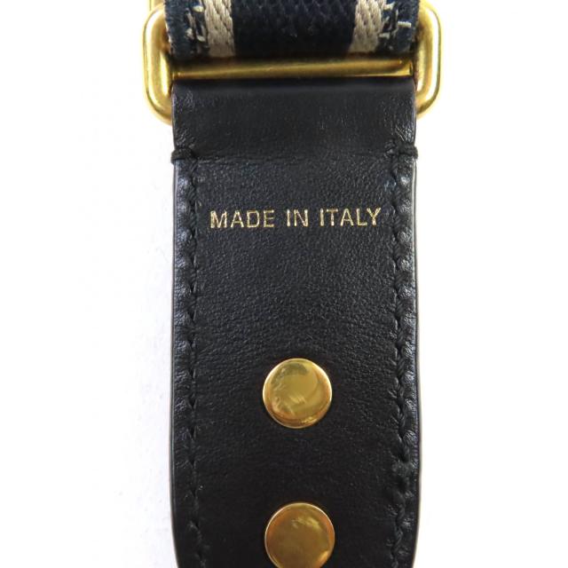 良品★Christian Dior クリスチャンディオール S8553CBTE キャンバス エンブロイダリー ロゴデザイン ショルダーストラップ　ネイビー 良品☆Christian Dior クリスチャンディオール S8553CBTE キャンバス