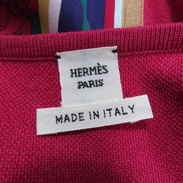 極美品☆HERMES エルメス ジョージワシントンの馬車 シルク100％ ツイルレーヌ 半袖ニット マルチカラー 40 イタリア製 レディース
