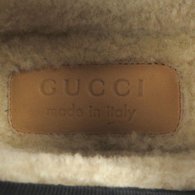 未使用品□GUCCI グッチ ムートン GGロゴ総柄 ホースビット ムートンライニング スリッポン ベージュ 11 保存袋付き イタリア製 メンズ_7