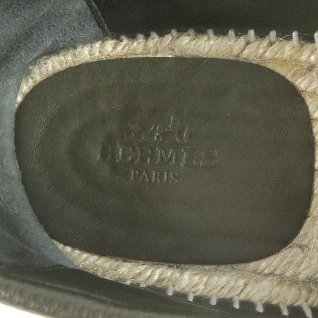 美品□HERMES エルメス 21SS 型番 211886 トリップ レザー Hロゴモチーフ エスパドリーユ モカシン カーキ 41 保存袋付き メンズ_7