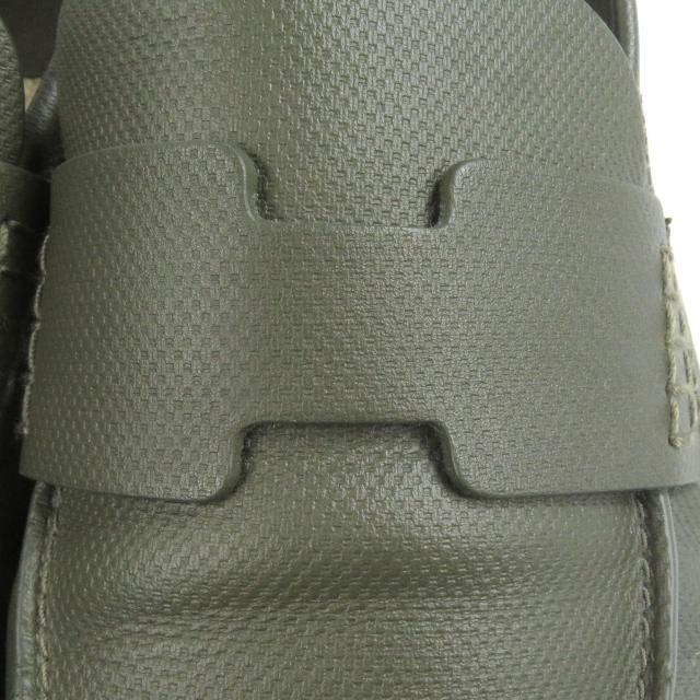 美品□HERMES エルメス 21SS 型番 211886 トリップ レザー Hロゴモチーフ エスパドリーユ モカシン カーキ 41 保存袋付き メンズ_6