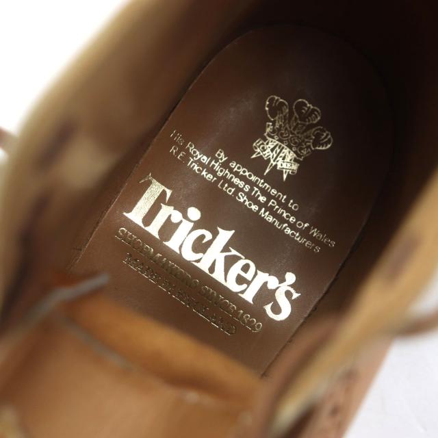 未使用品▼トリッカーズ MALTON モールトン レザー ウィングチップ メダリオン レースアップ ショートブーツ ブラウン UK6 24.5cm メンズ