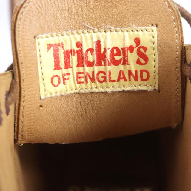 未使用品▼トリッカーズ MALTON モールトン レザー ウィングチップ メダリオン レースアップ ショートブーツ ブラウン UK6 24.5cm メンズ