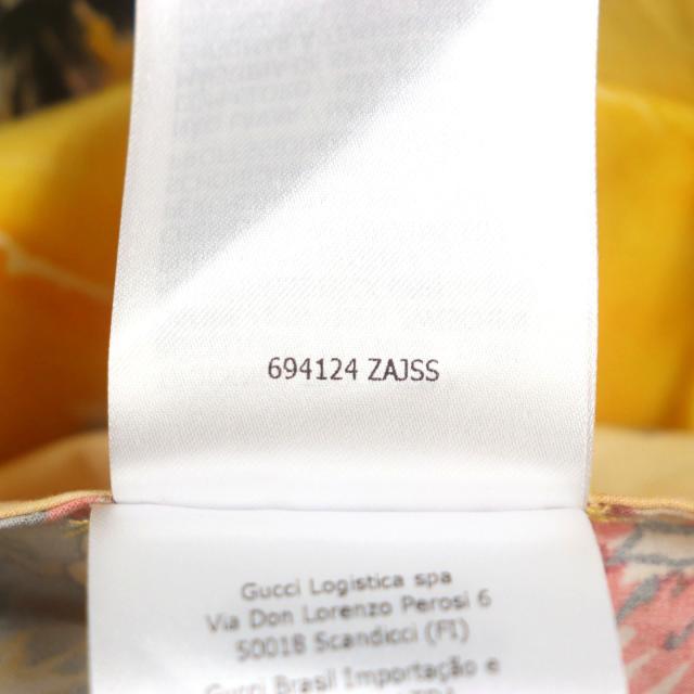 未使用品▼GUCCI グッチ 22AW 694124 コットン ハイビスカス ショートスリーブ 半袖 ボウリングシャツ イエロー 44 伊製 正規品 メンズ 未使用品▽GUCCI グッチ 22AW 694124 コットン ハイビスカス ショート