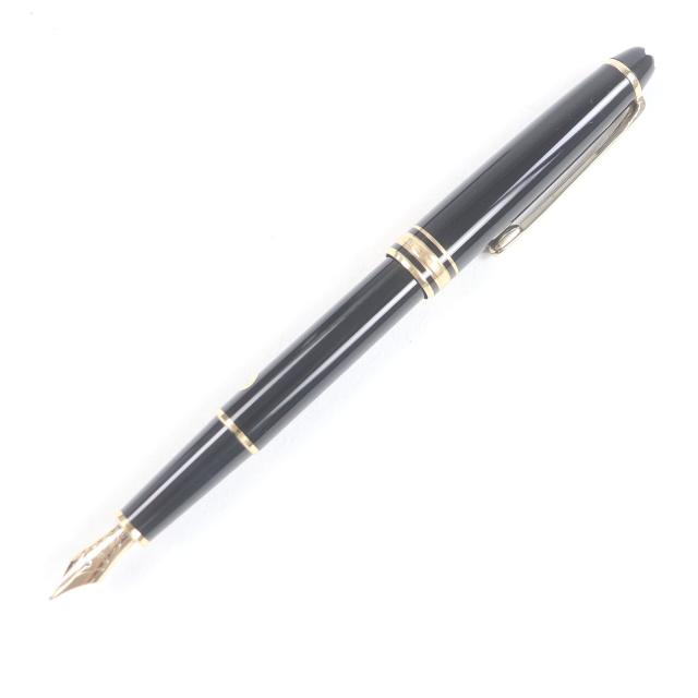 極美品□MONTBLANC モンブラン マイスターシュテュック クラシック 14K Mニブ キャップ式 万年筆 ブラック ゴールド ケース付 ドイツ製