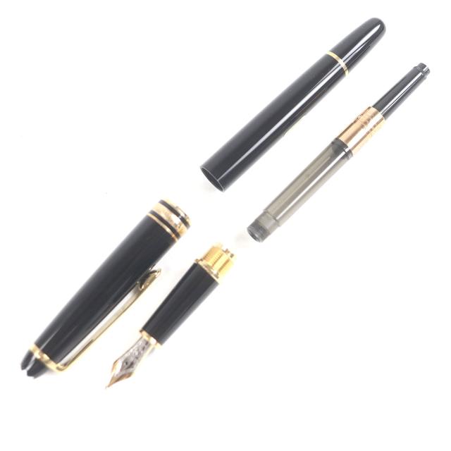 極美品□MONTBLANC モンブラン マイスターシュテュック Pix ペン先14K Mニブ キャップ式 万年筆 ブラック ゴールド ケース付き ドイツ製_2