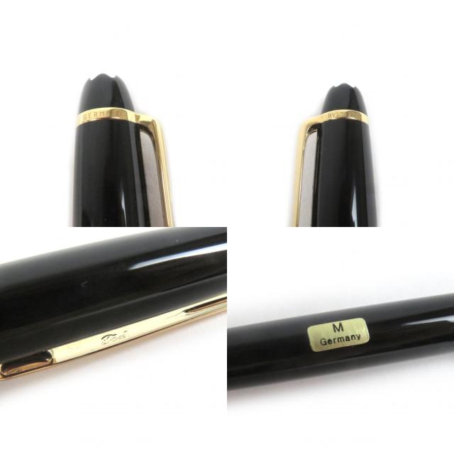 極美品□MONTBLANC モンブラン マイスターシュテュック Pix ペン先14K Mニブ キャップ式 万年筆 ブラック ゴールド ケース付き ドイツ製_9