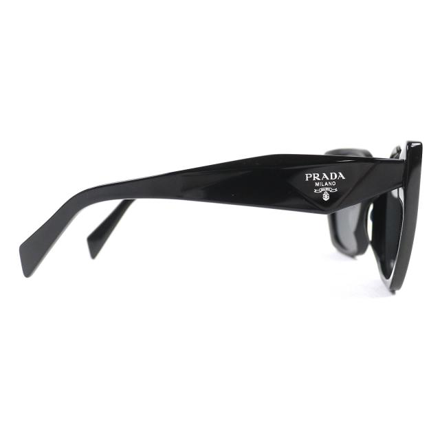 極美品△PRADA プラダ SPR 19Z-F ロゴ アジアンフィット サングラス アイウェア ブラック 56□16 145 ケース付き イタリア製 レディース_3
